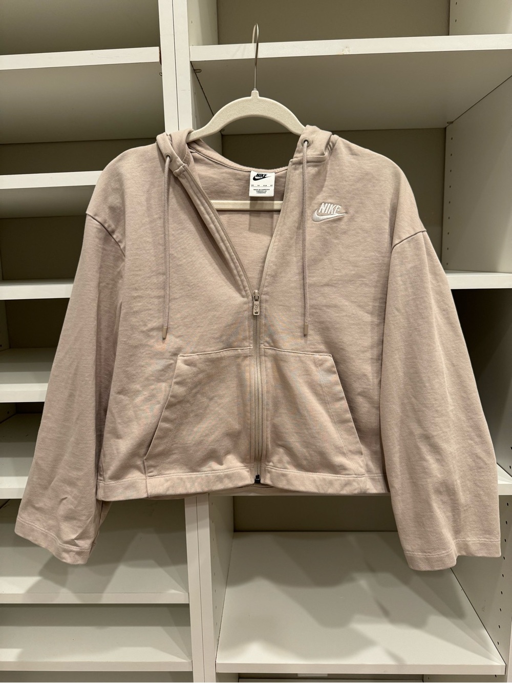 Nike Beige Zip Up, Size XS
